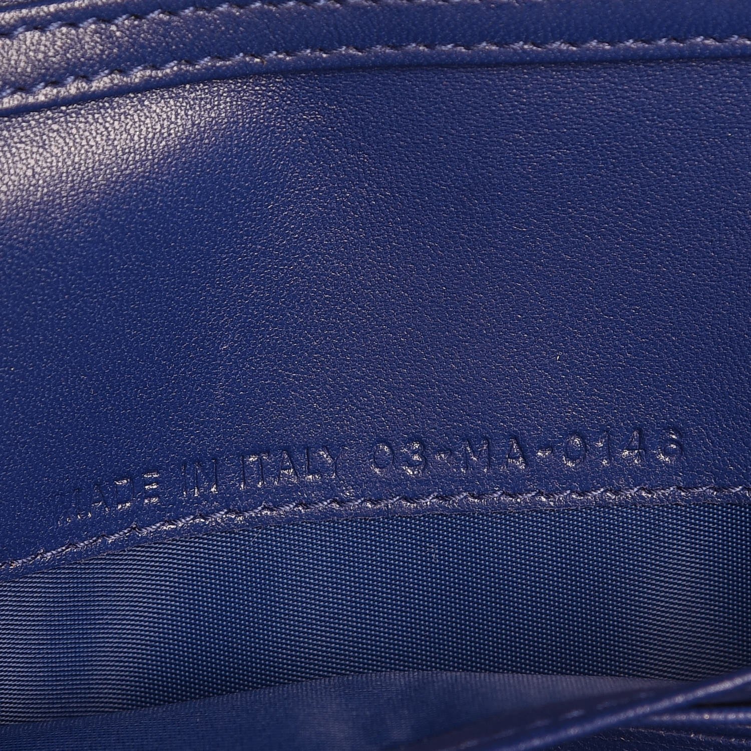 Christian Dior Grained Calfskin Diorama Croisiere Chain Wallet Blue 7 of 7