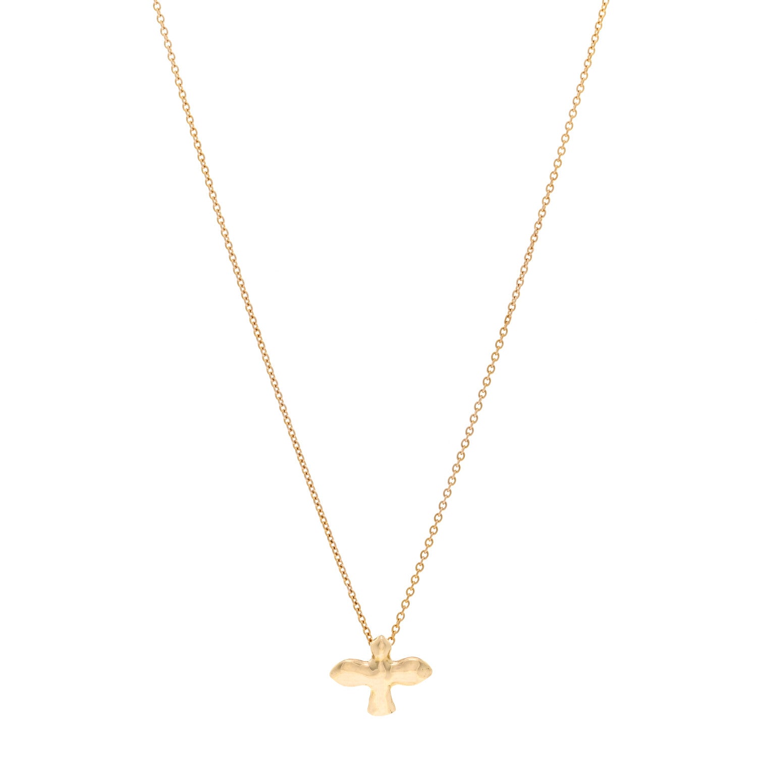 Tiffany 18K Yellow Gold Dove Pendant Necklace 1 of 4
