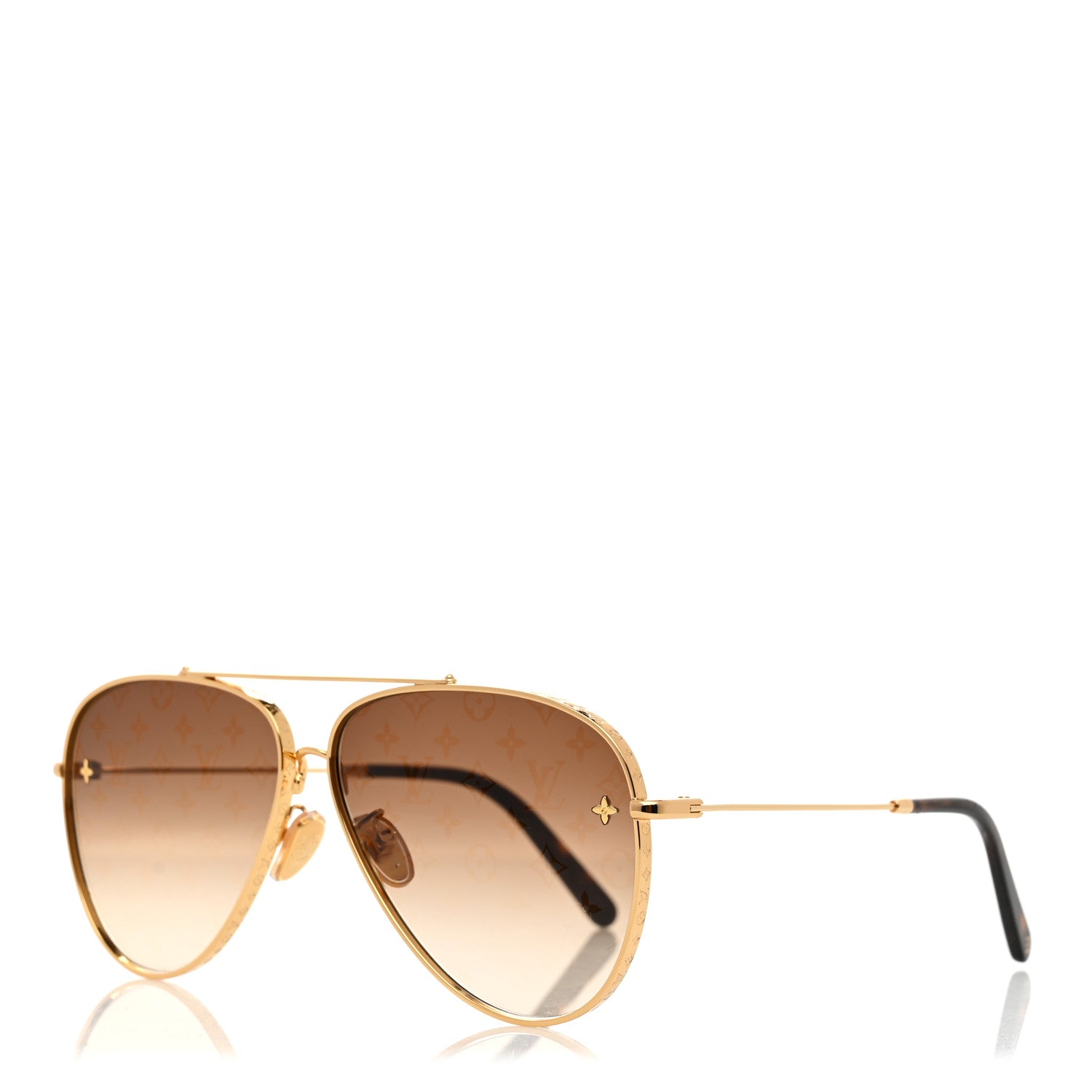 Louis Vuitton Metal The LV Pilot Sunglasses Z1620U Gradient Brown Monogram 1 of 9