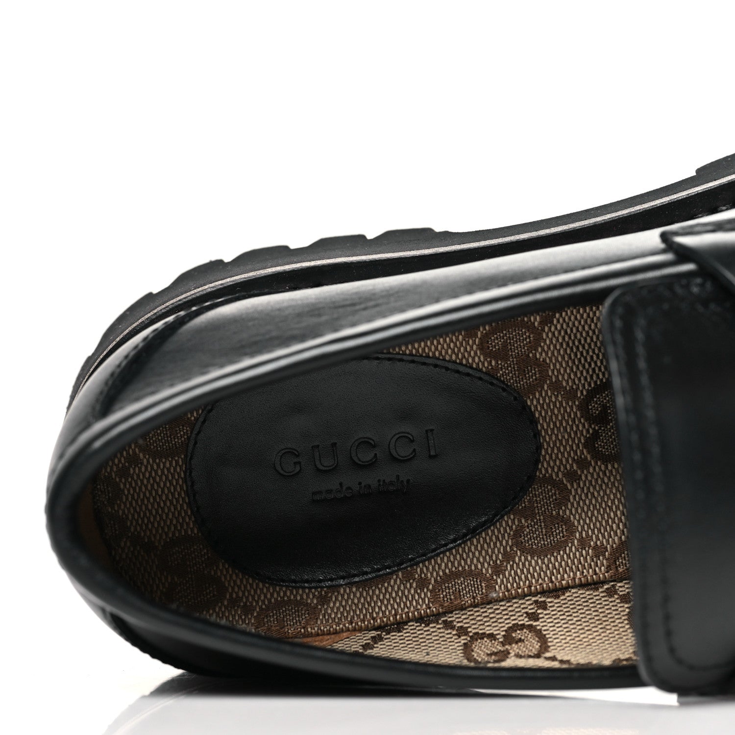 Gucci Betis Glamour Calfskin Womens Horsebit Loafers 37 Black 8 of 11