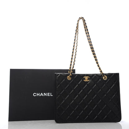 Chanel Caviar Quilted Sweet Classic Shopping Tote Black 10 of 10