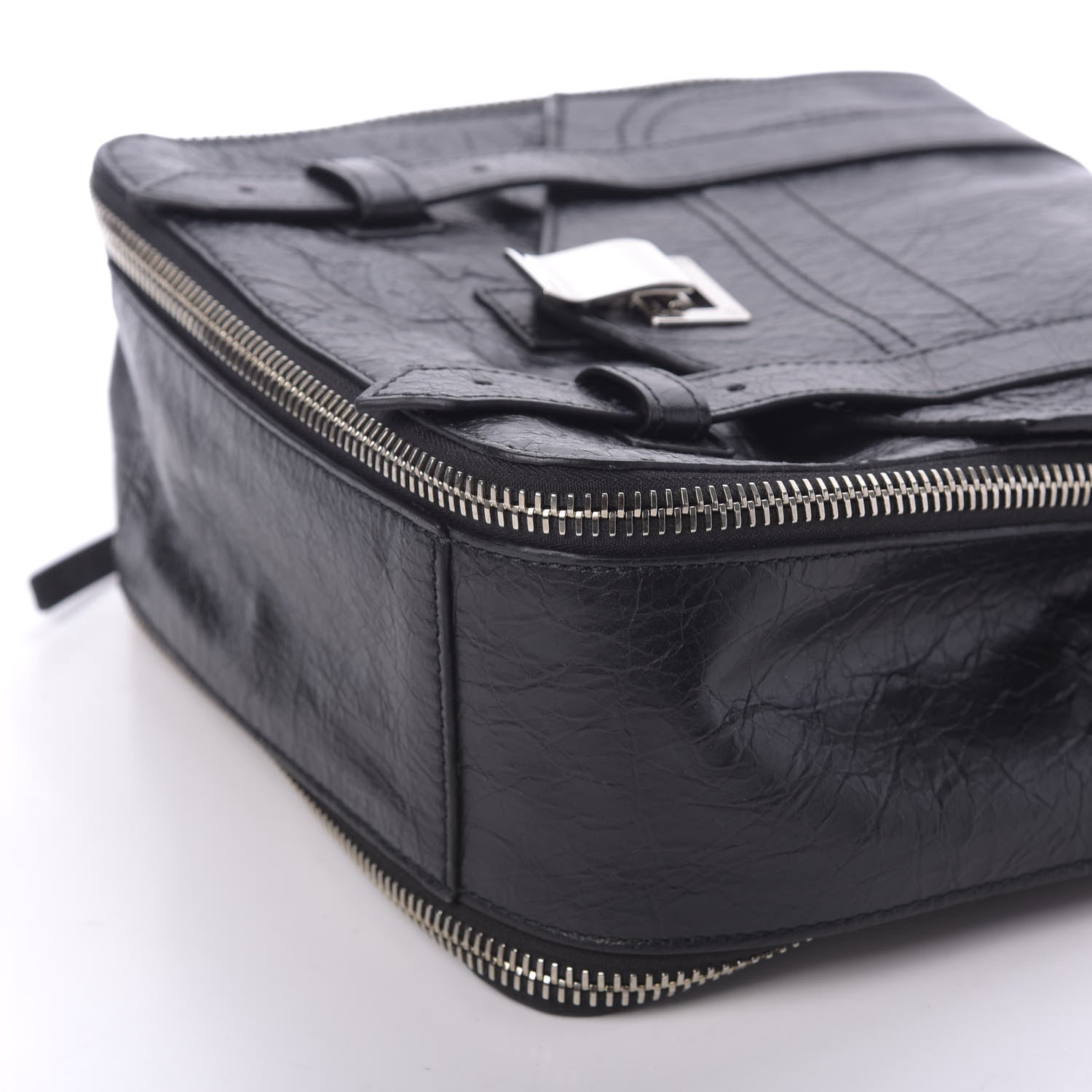 Proenza Schouler Crackled Lambskin PS1 Plus Zip Backpack Black 6 of 8