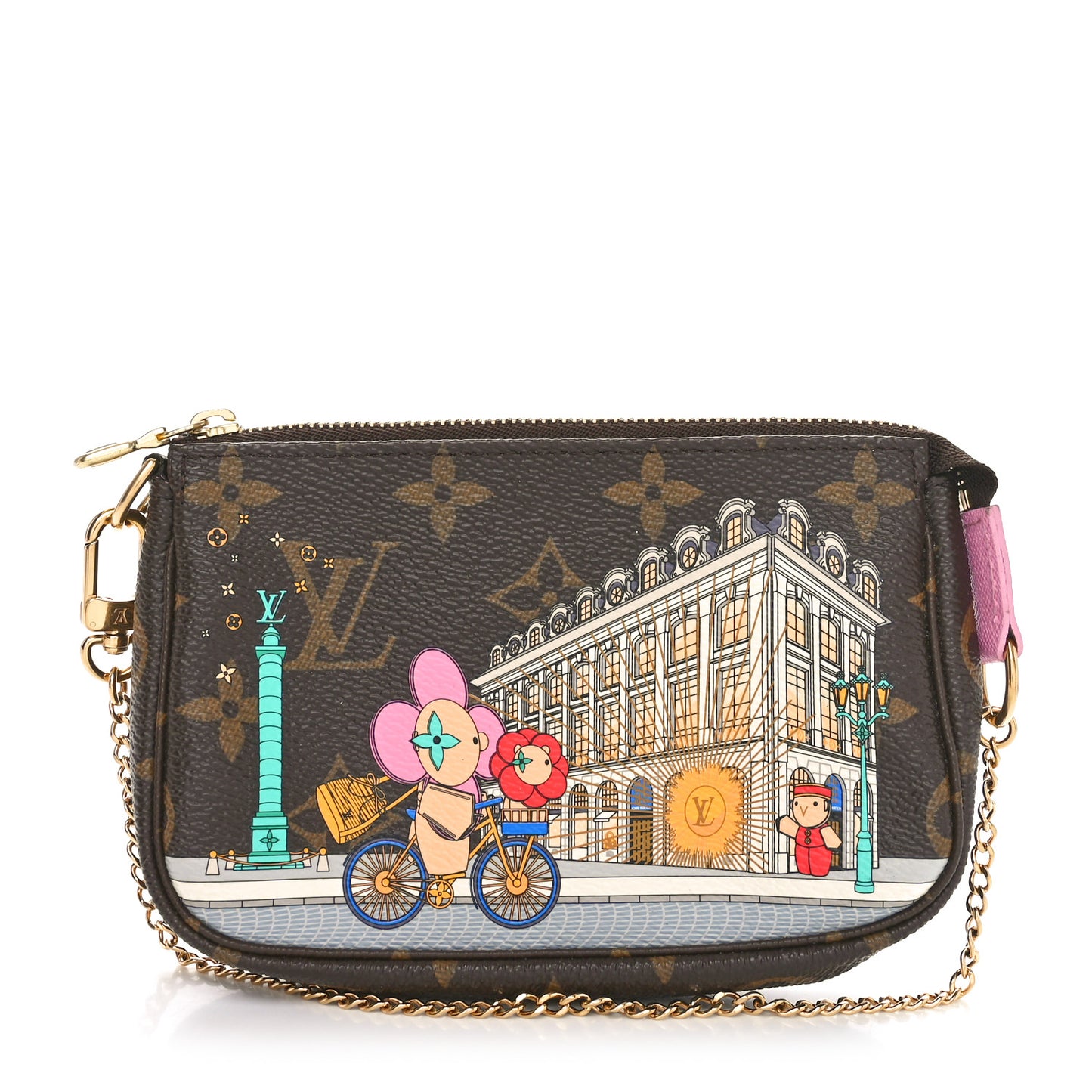 Monogram 2022 Christmas Animation Paris Mini Pochette Accessories Pink