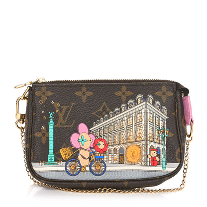 Louis Vuitton Monogram 2022 Christmas Animation Paris Mini Pochette Accessories Pink 1 of 10