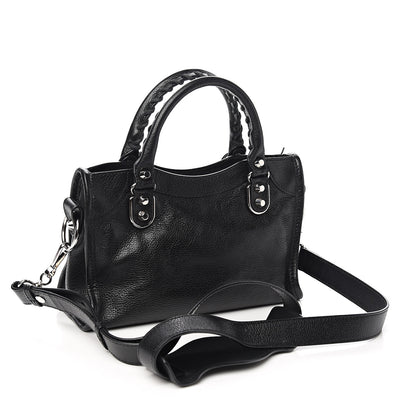 Balenciaga Chevre Silver Metallic Edge Hardware Mini City Black 2 of 9