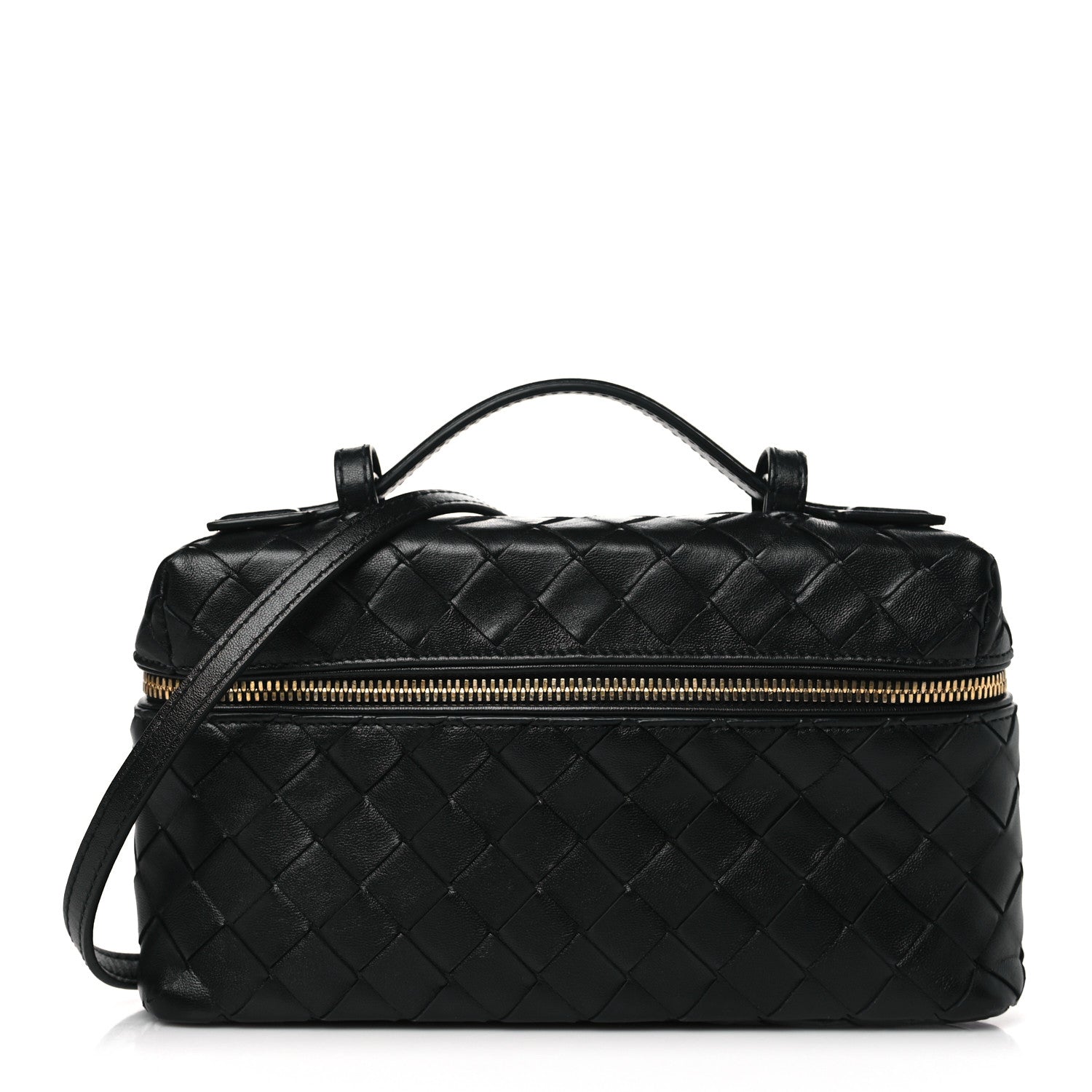 Bottega Veneta Calfskin Intrecciato Bang Bang Vanity Case Black 1 of 9