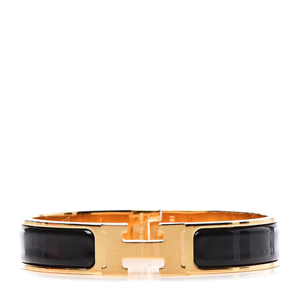 Hermes Enamel Narrow Clic Clac H Bracelet PM Black 1 of 5