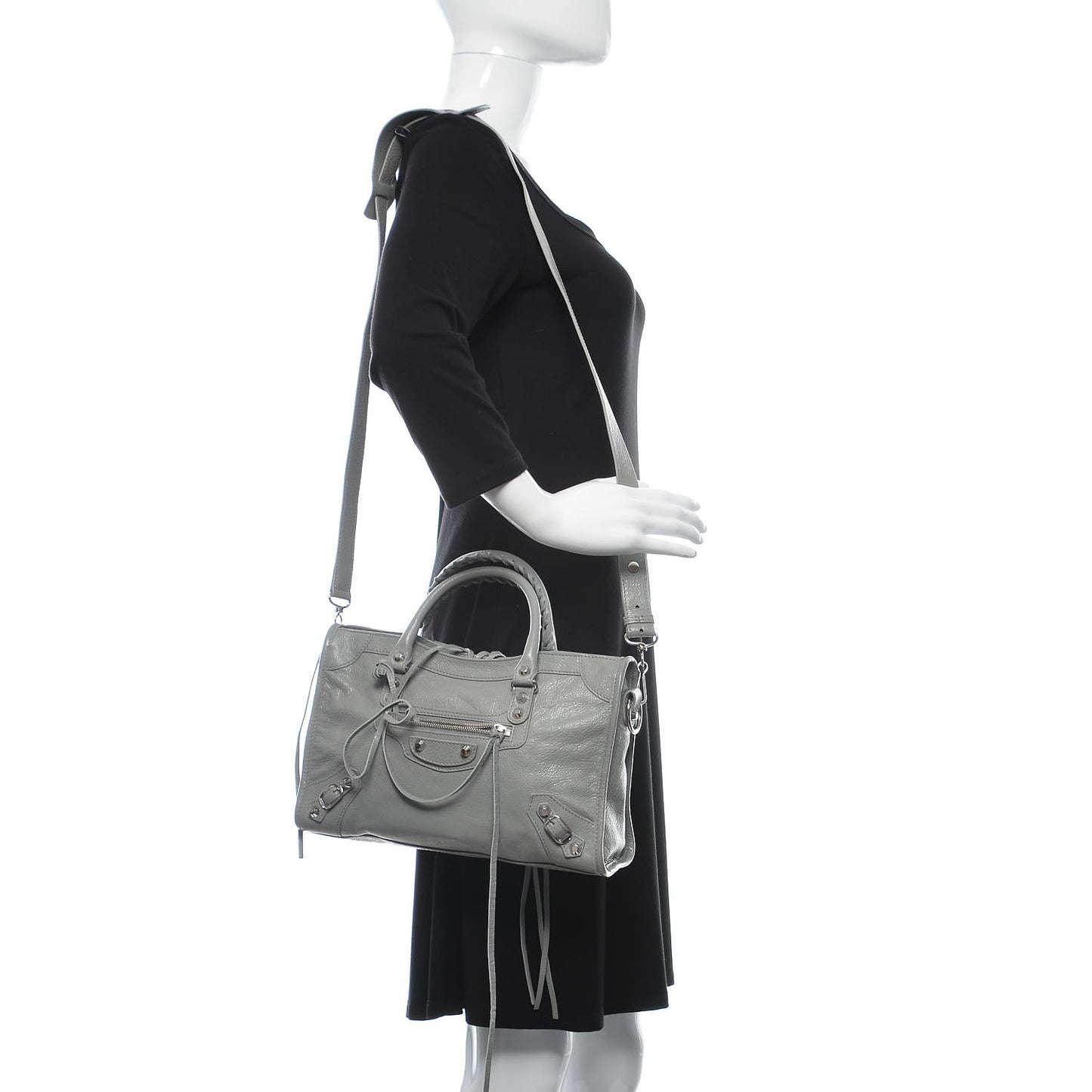 Agneau Classic Silver Hardware S City Gris Haussmannien