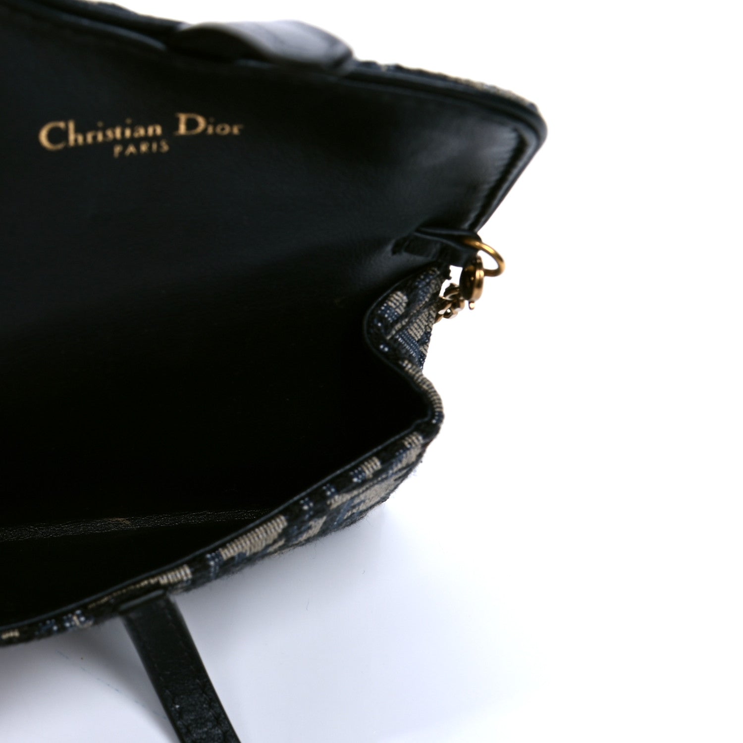 Christian Dior Oblique Nano Saddle Chain Pouch Blue 4 of 4