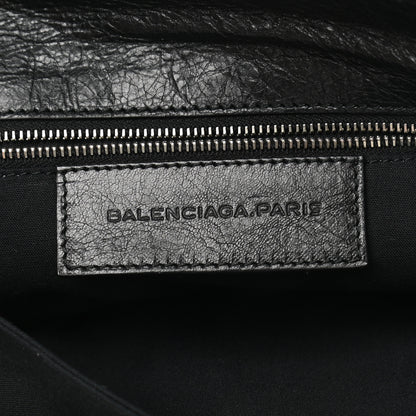 Balenciaga Agneau Giant 12 Silver Hardware Envelope Strap Clutch Black 7 of 8