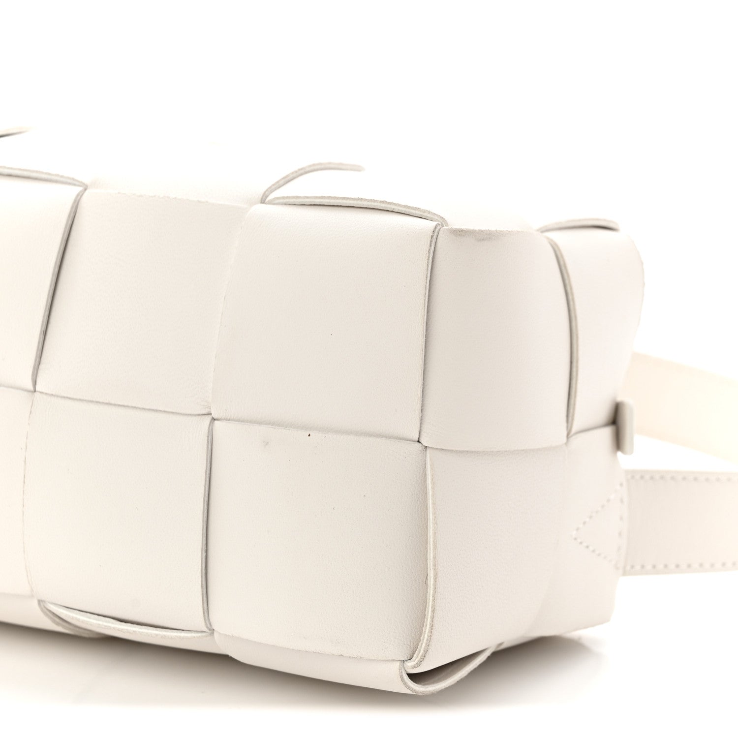 Bottega Veneta Lambskin Maxi Intrecciato Small Brick Cassette Bag White 10 of 10