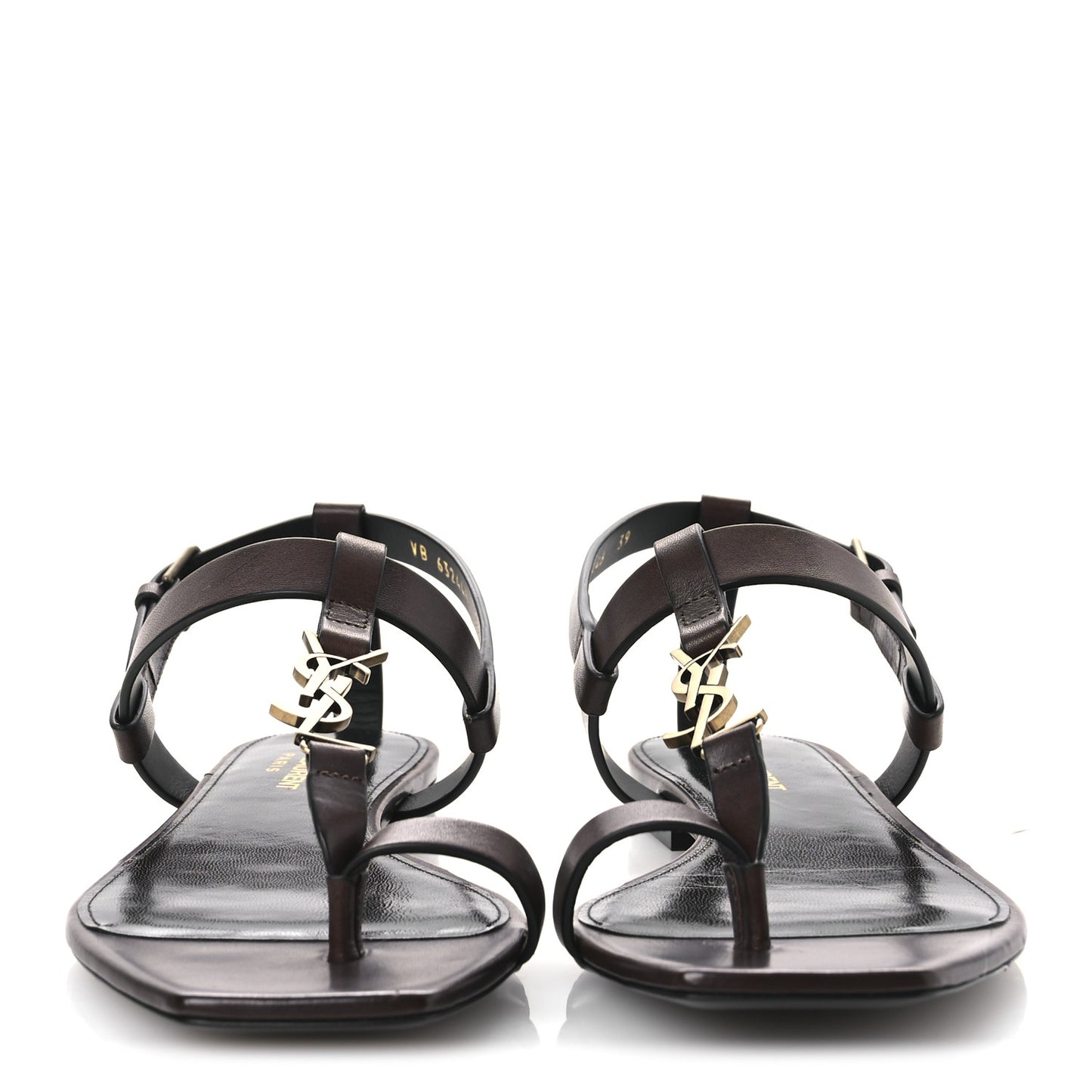 Calfskin Cassandra Monogram Sandals 39 Moro
