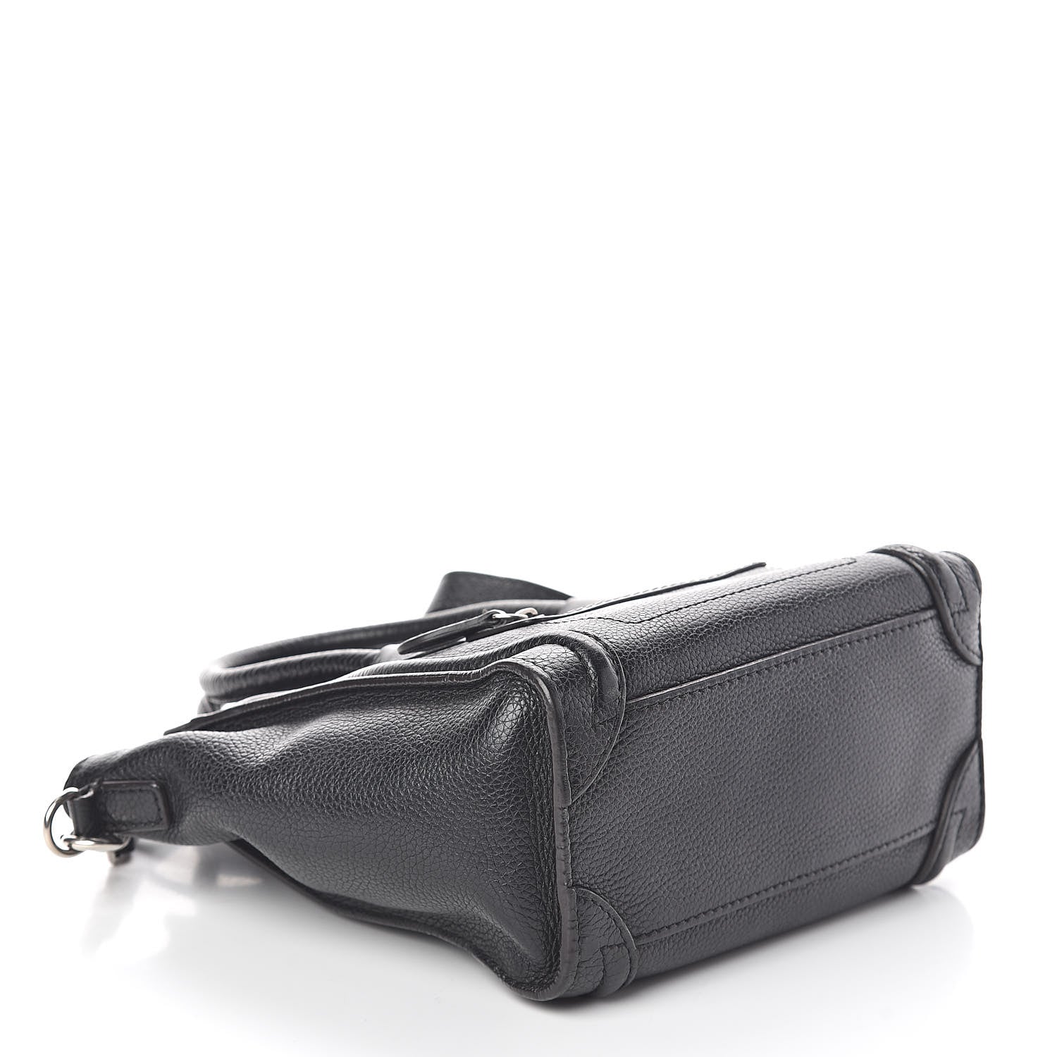 Celine Drummed Calfskin Nano Luggage Black 4 of 9