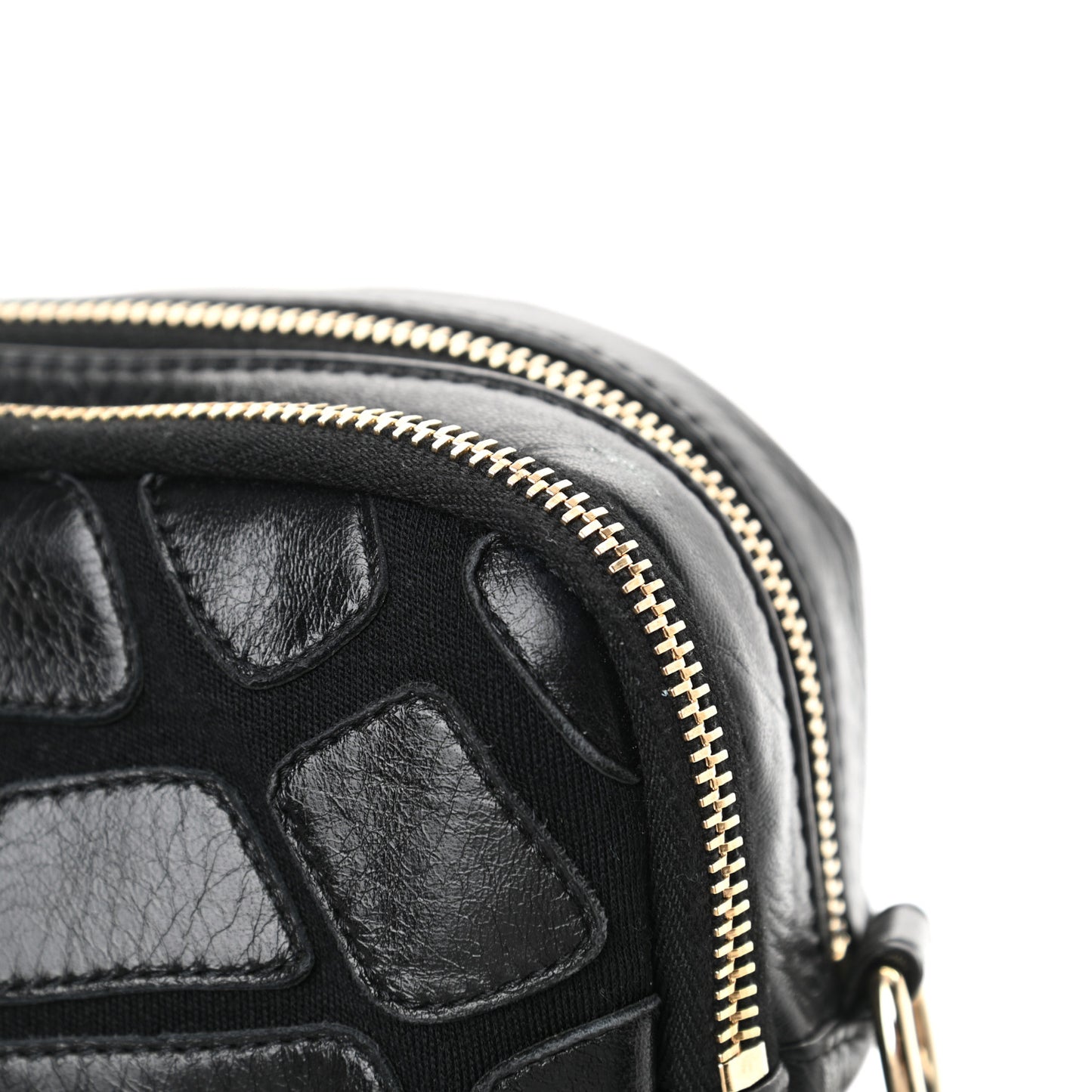 Lambskin Jersey Scales Camera Case Black