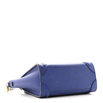 Celine Drummed Calfskin Nano Luggage Indigo 4 of 12