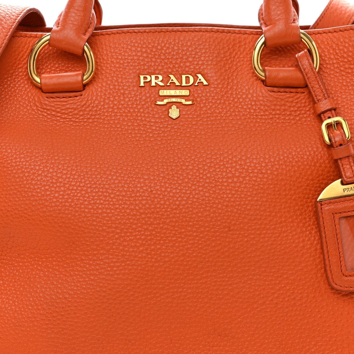 Prada Vitello Daino Shopping Tote Papaya 9 of 13