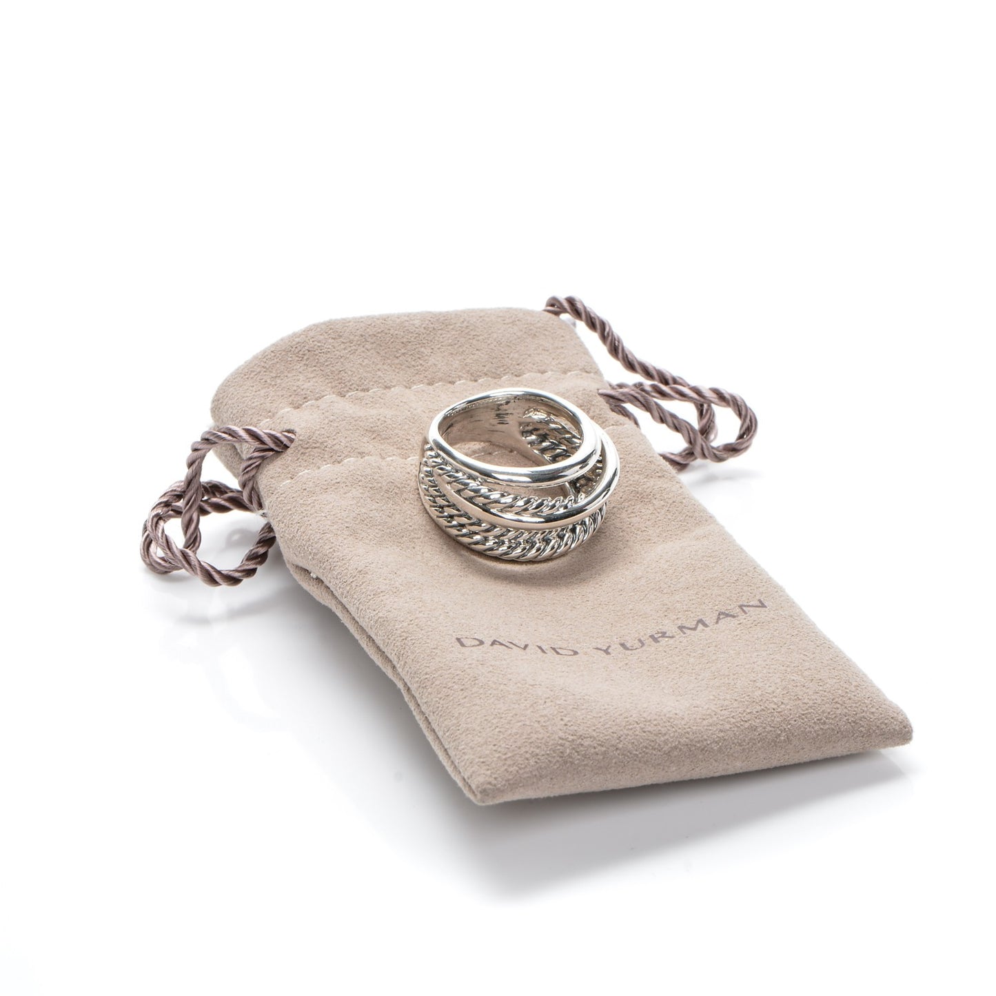 Sterling Silver 15mm Narrow Crossover Cable Ring 55 7.25