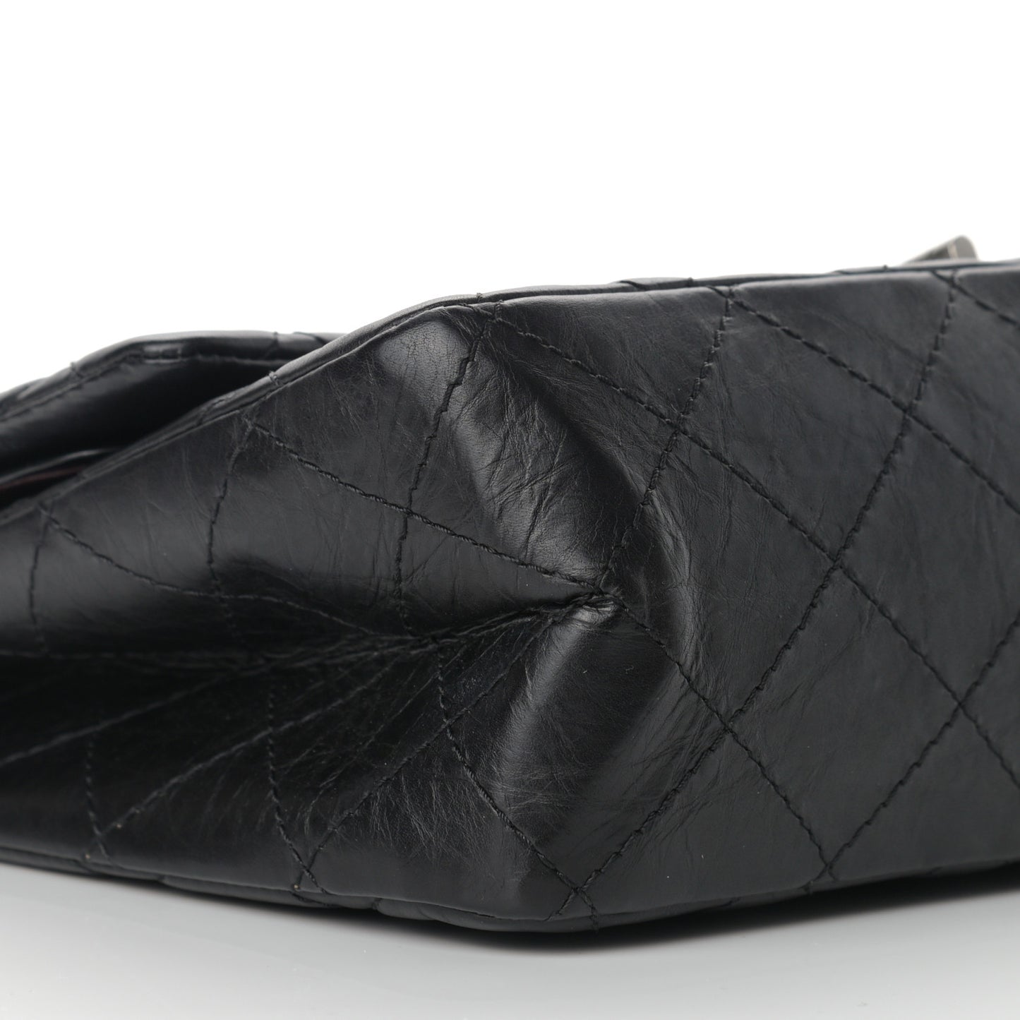 Aged Calfskin Quilted 2.55 Reissue 227 Flap Black