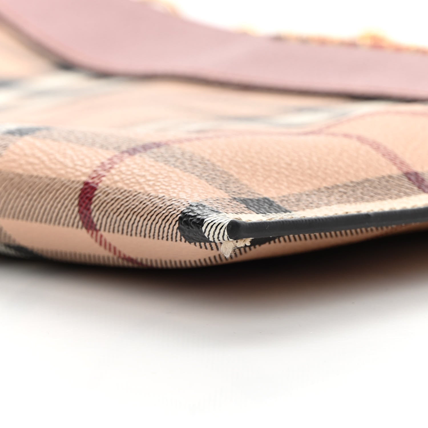 Burberry Haymarket Check Peyton Crossbody Clutch Bag Dusty Pink 11 of 13