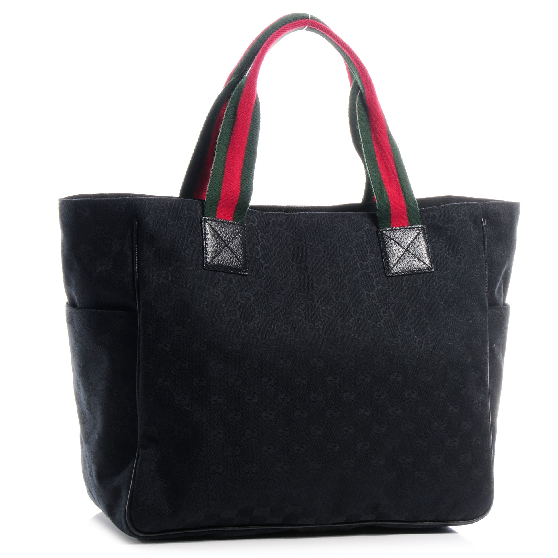 Gucci GG Monogram Medium Web Handle Double Pocket Tote Black 3 of 7