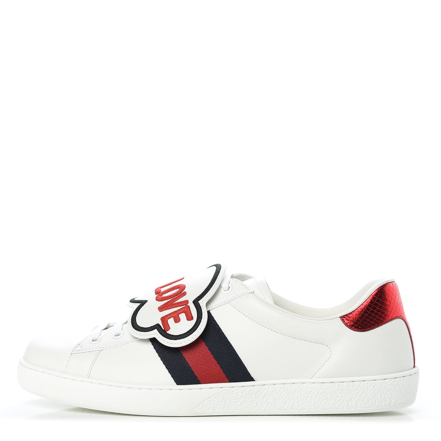 Calfskin Ayers Web Blind for Love Embroidered Mens Ace Sneakers 11.5 White