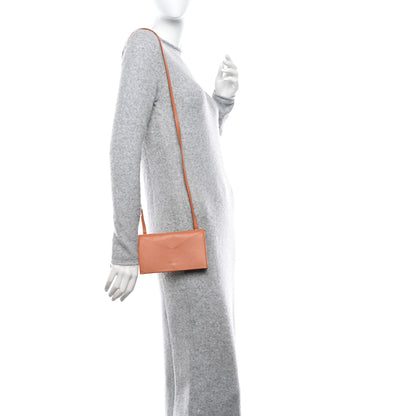 Bottega Veneta Calfskin Embossed Envelope Wallet Crossbody Bag Tan 2 of 10