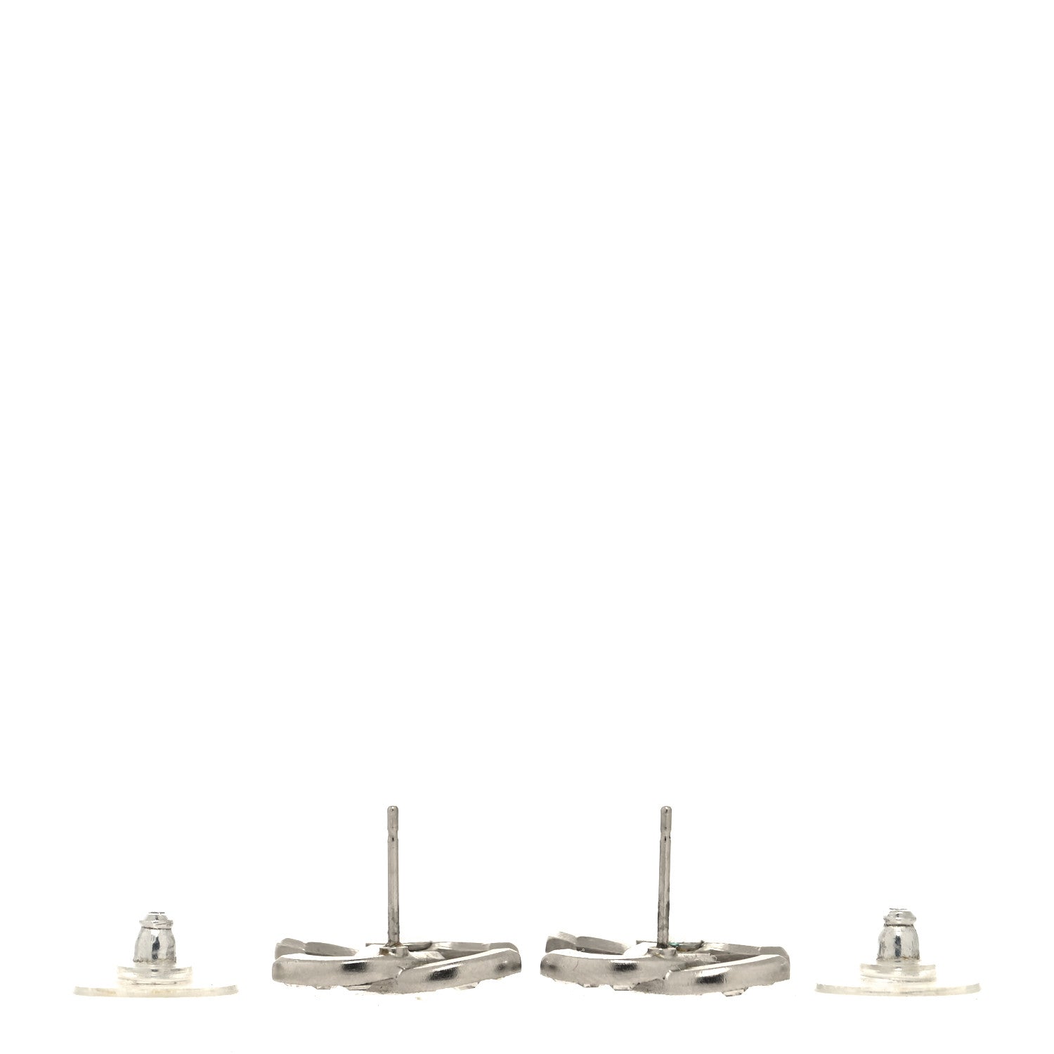 Chanel Crystal CC Earrings Silver 3 of 4