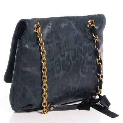 Lanvin Leather Leopard Print Medium Happy Blue 3 of 7