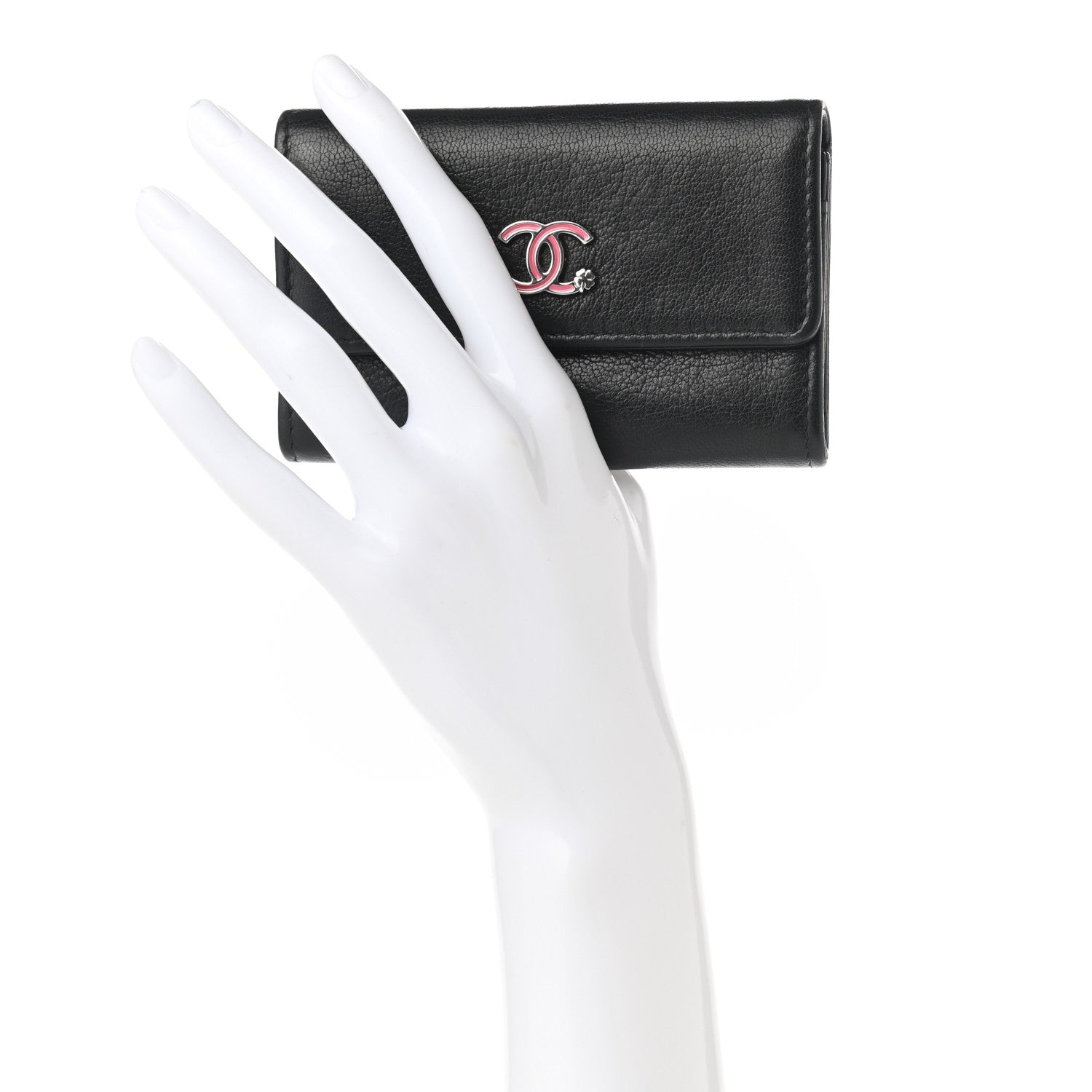 Chanel Goatskin Camellia CC Flap Card Holder Black 2 of 8