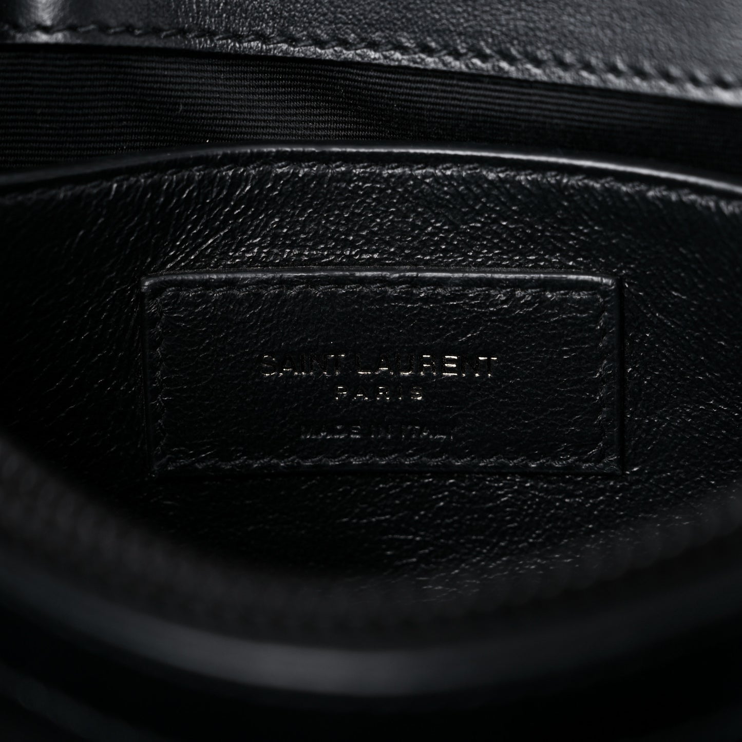 Calfskin Y Quilted Monogram Monochrome Small Loulou Chain Satchel Black