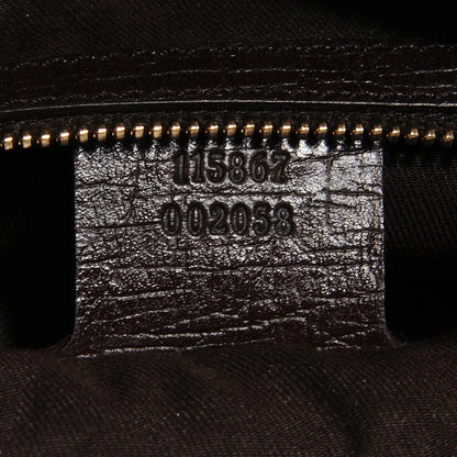 Gucci Monogram Medium Horsebit Chain Hobo Dark Brown 7 of 9