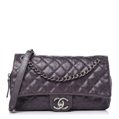 Chanel Iridescent Caviar Quilted Small Chic Flap Dark Purple 1 of 11