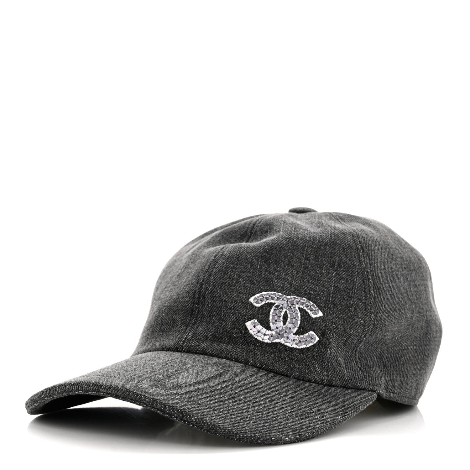 Chanel Cotton Sequin CC Cap Hat Black 1 of 10