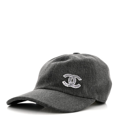 Chanel Cotton Sequin CC Cap Hat Black 1 of 10