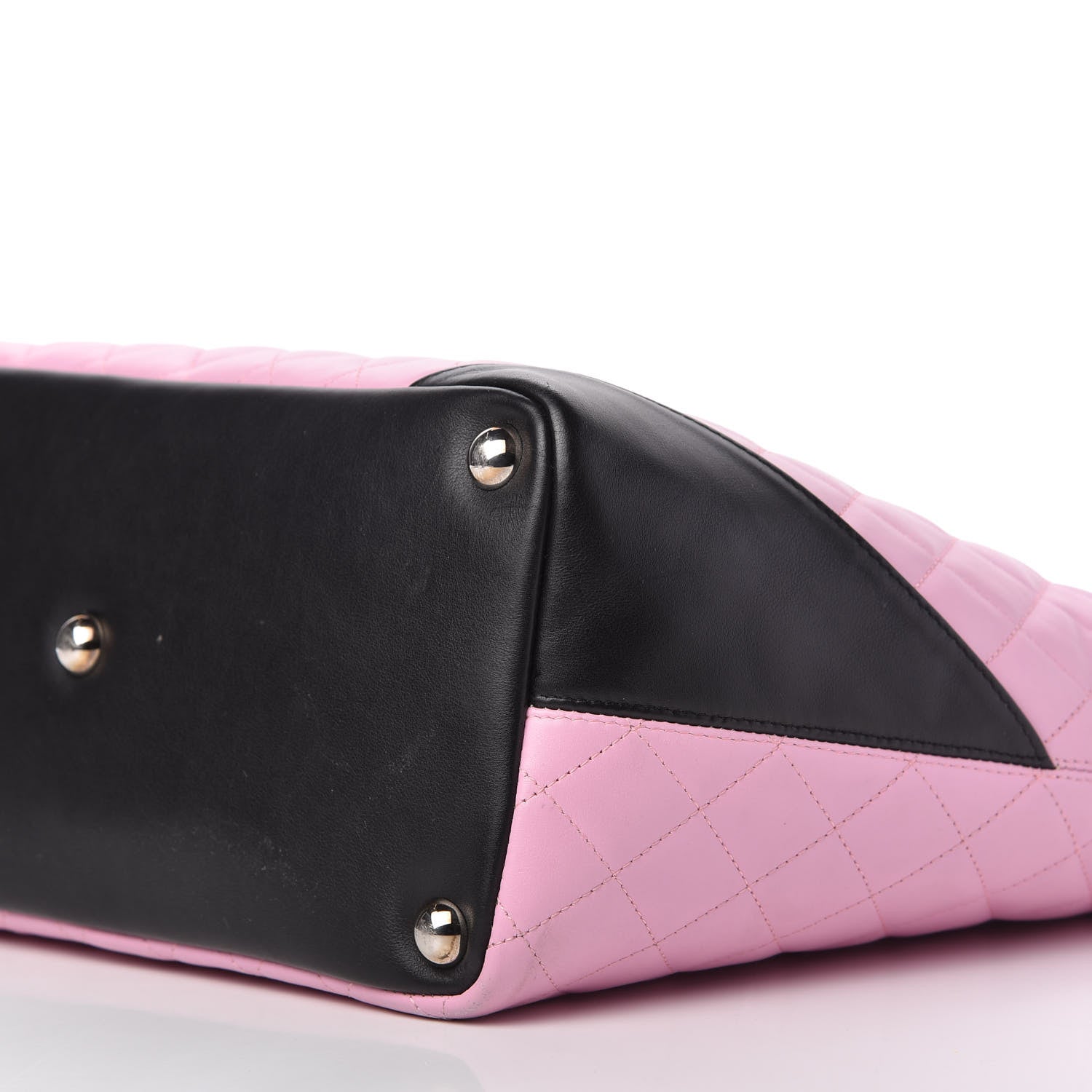 Chanel Calfskin Quilted Large Cambon Tote Pink Black 7 of 10