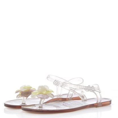 Chanel Jelly Camellia Thong Sandals 39 Light Pink Multicolor 3 of 8