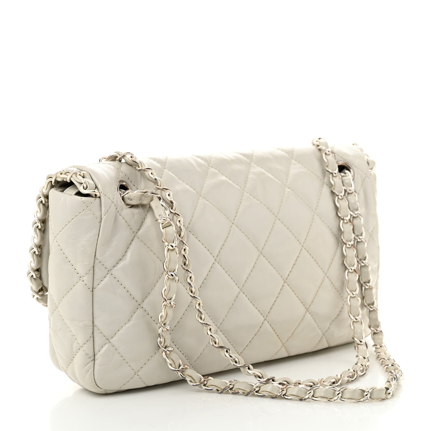 Chanel Calfskin Quilted Medium Chain Me Flap White 2 of 10
