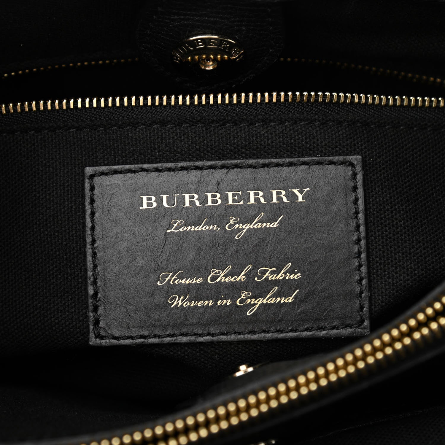 Burberry Grainy Calfskin House Check Medium Banner Tote Black 7 of 11