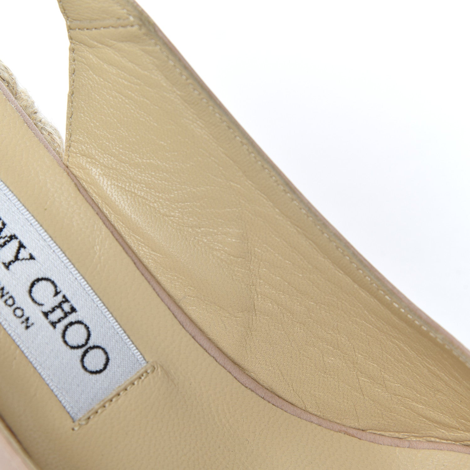 Jimmy Choo Nappa Polar Slingback Espadrille Wedges 39 Nude 8 of 14