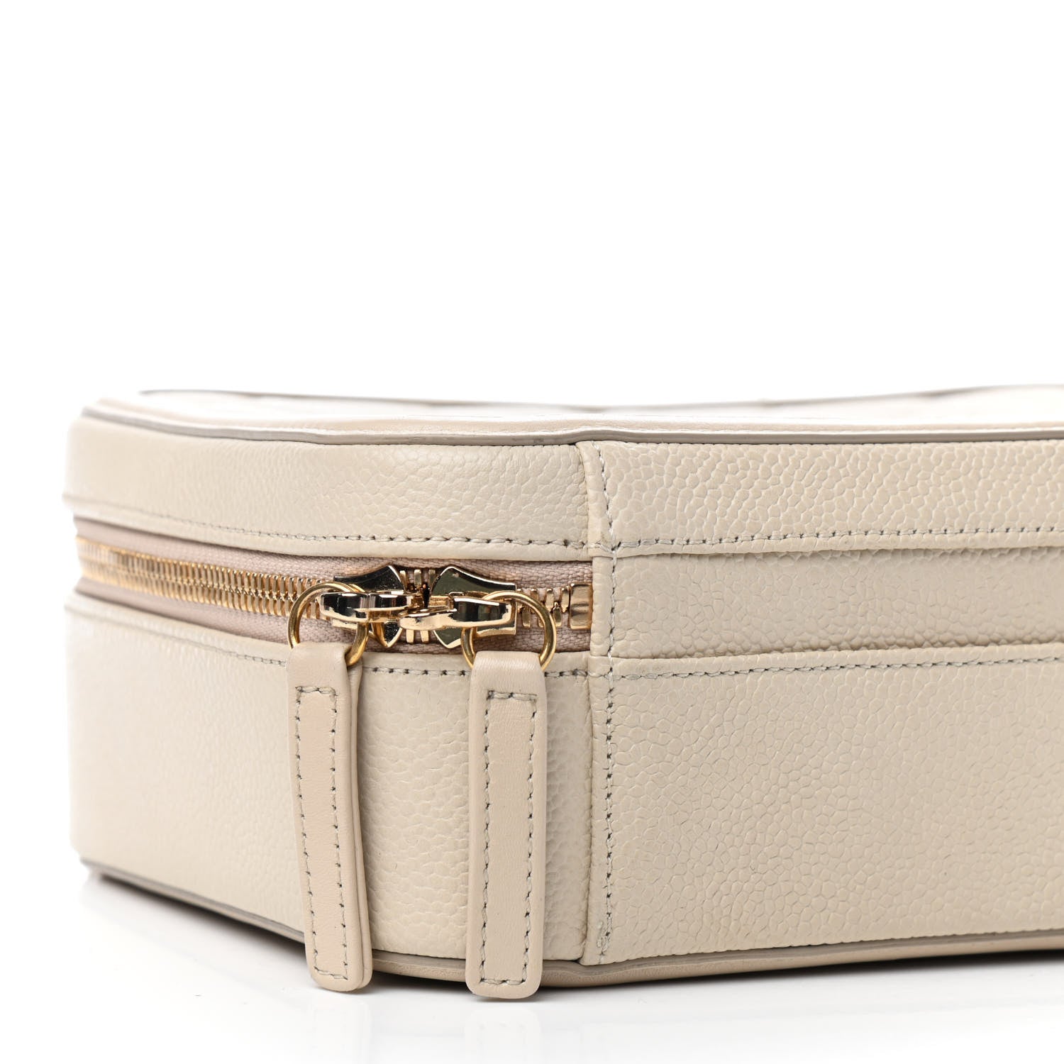 Chanel Caviar Quilted Medium CC Filigree Vanity Case Light Beige 8 of 9