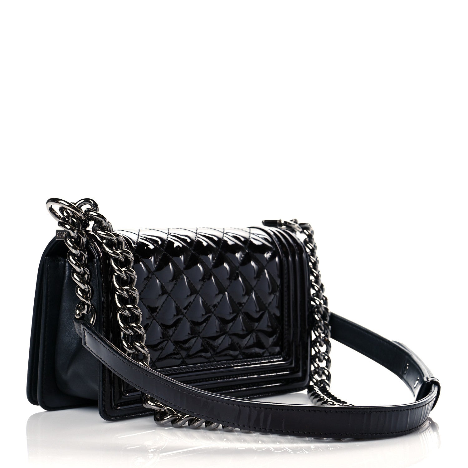 Chanel Patent Calfskin Quilted Small Boy Flap Black 2 of 13