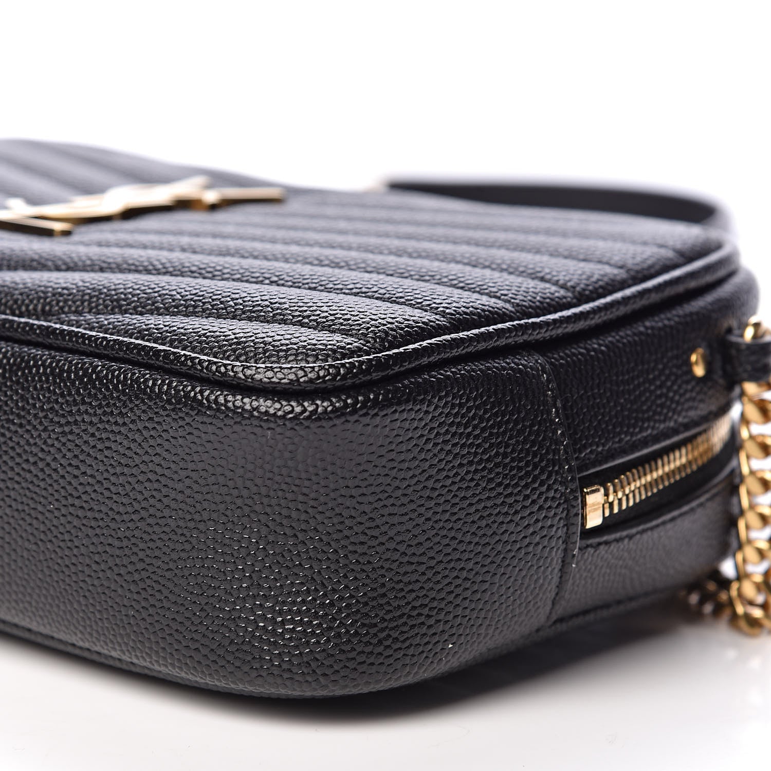 Saint Laurent Grain De Poudre Matelasse Monogram Mini Lou Camera Bag Black 10 of 12