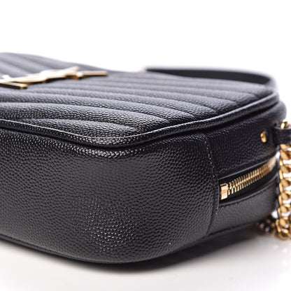 Saint Laurent Grain De Poudre Matelasse Monogram Mini Lou Camera Bag Black 10 of 12
