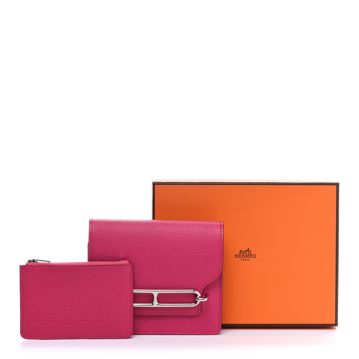Hermes Chevre Mysore Roulis Slim Wallet Rose Shocking 10 of 10