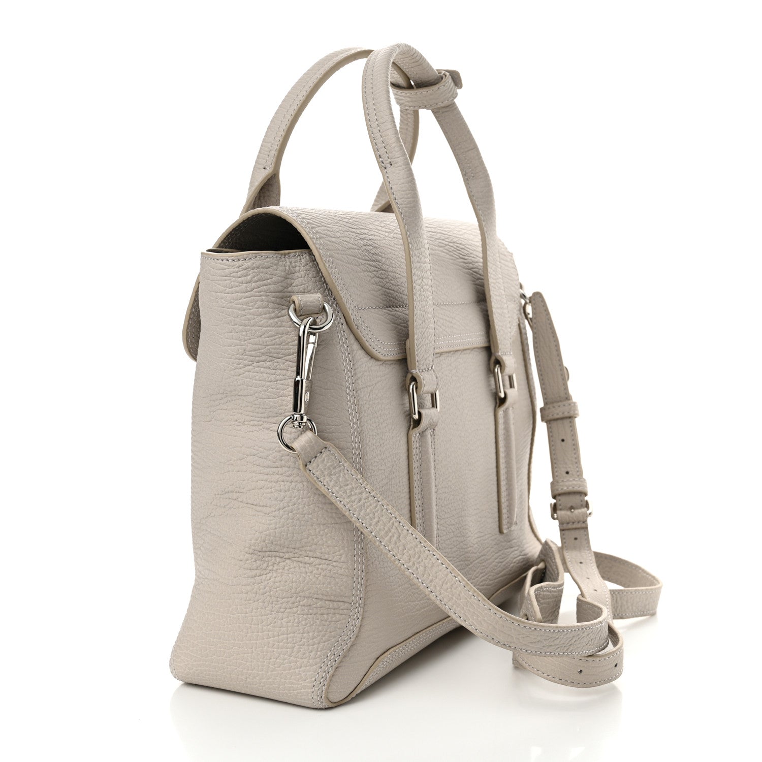3.1 Phillip Lim Textured Calfskin Medium Pashli Satchel Feather 3 of 11