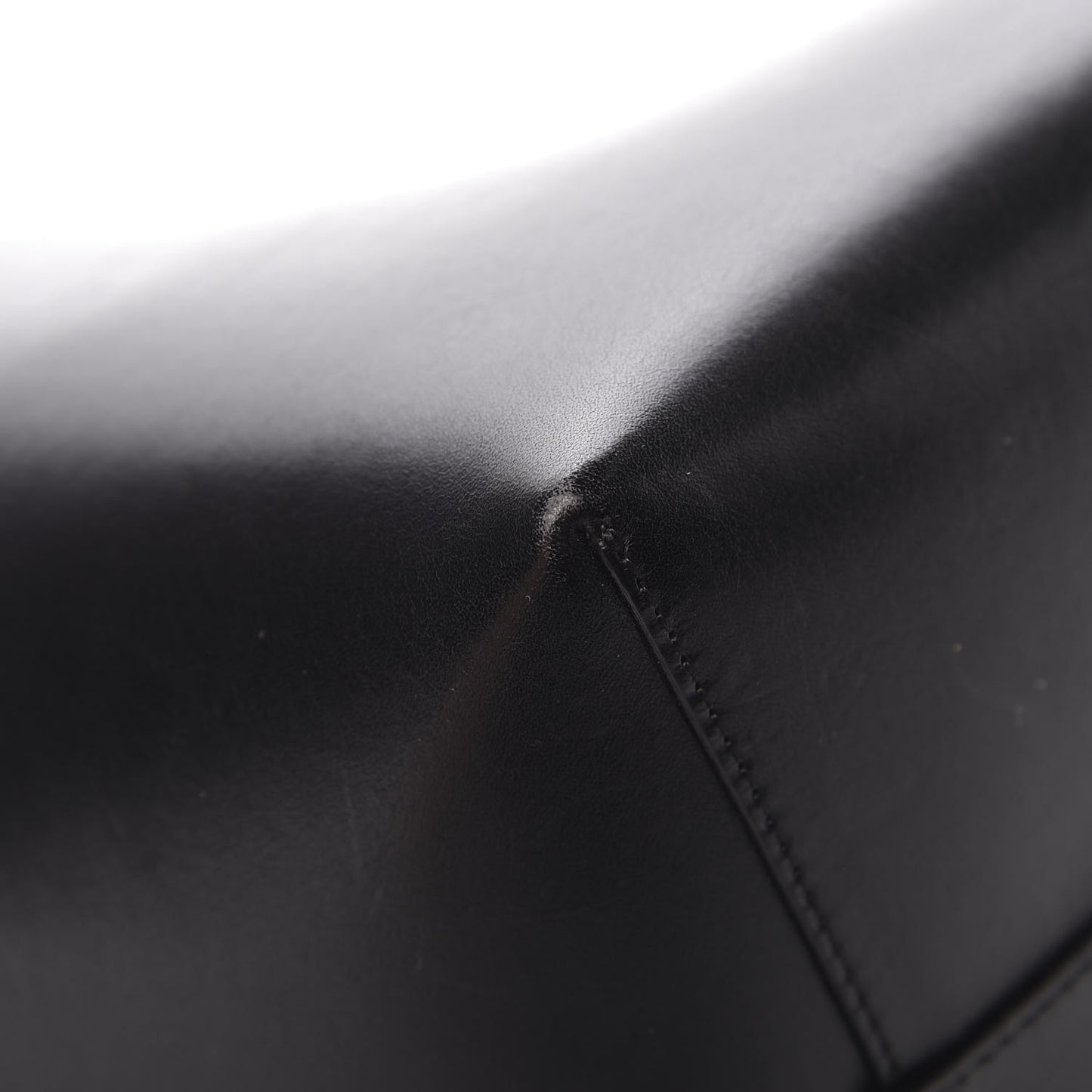 Smooth Calfskin Large Shopping Tote Black Argento