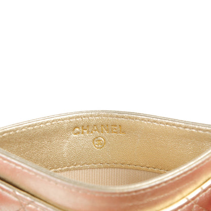 Chanel Metallic Lambskin Quilted CC Card Holder Gold 6 of 8