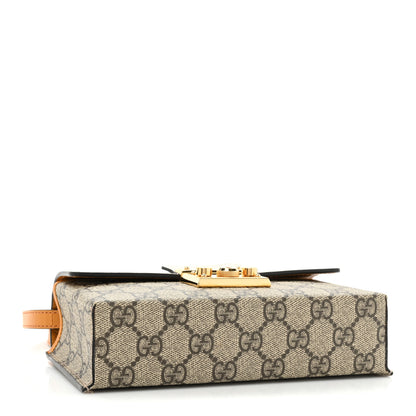Gucci GG Supreme Monogram New Sakai Calfskin Mini Padlock Top Handle Shoulder Bag Beige Ebony Mystic White Sun Oil 4 of 18