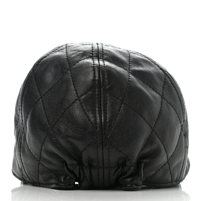 Chanel Lambskin Quilted CC Cap Hat S Black 6 of 8