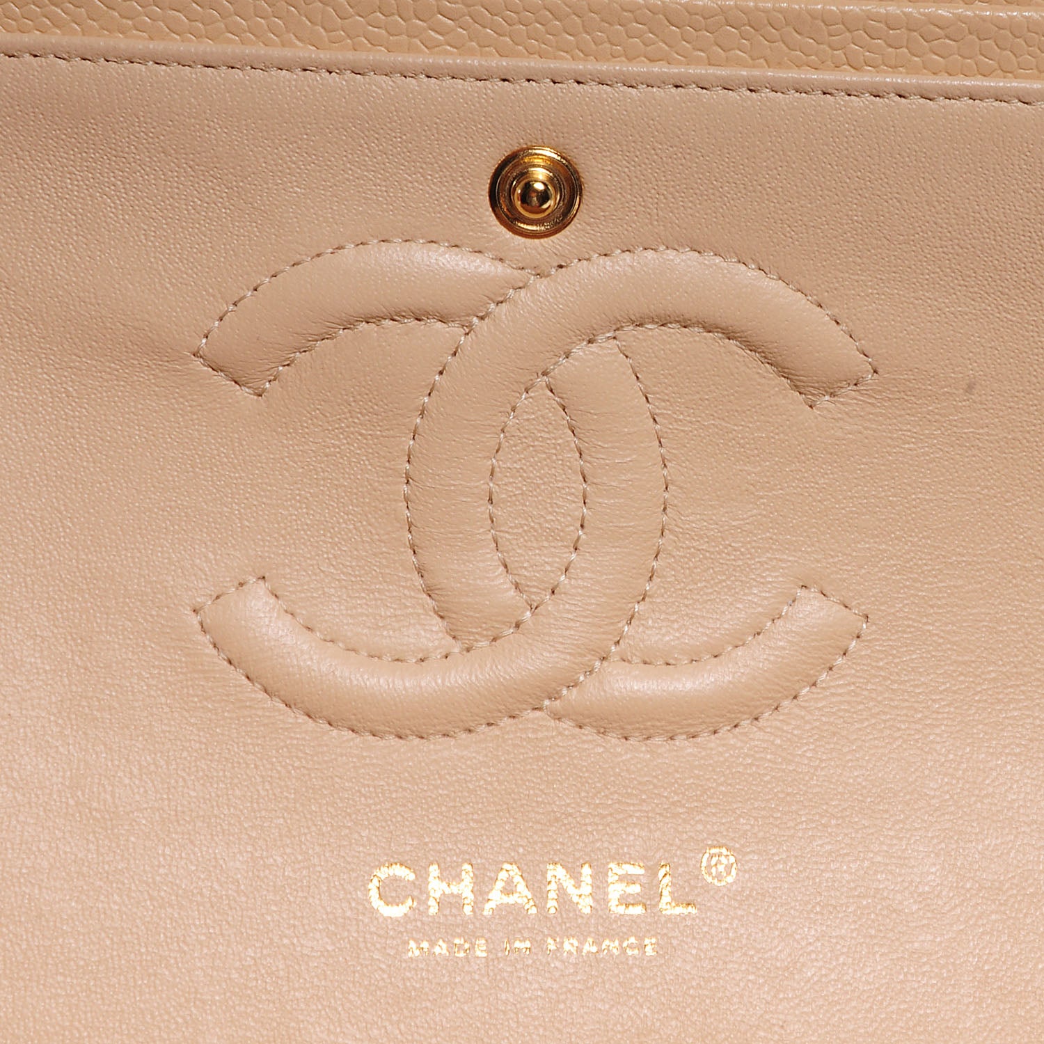 Chanel Caviar Quilted Medium Double Flap Beige 6 of 8